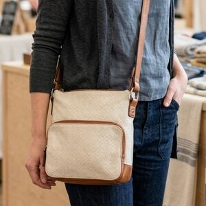 Relic Chic Cream and Brown Crossbody Bag